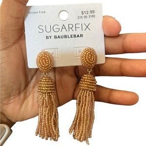 Sugarfix Earrings Dangle Tassel Beaded New
